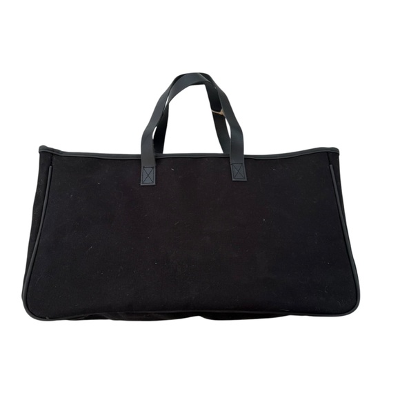 NWT SANTA BARBARA Dog Mom Savannah Canvas Tote Bag Black with Leather Straps - Picture 7 of 12